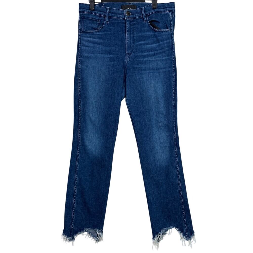 3x1 N.Y.C. Made Here Slim Cropped High Rise Stretch Casual Jeans 32 Dark Blue